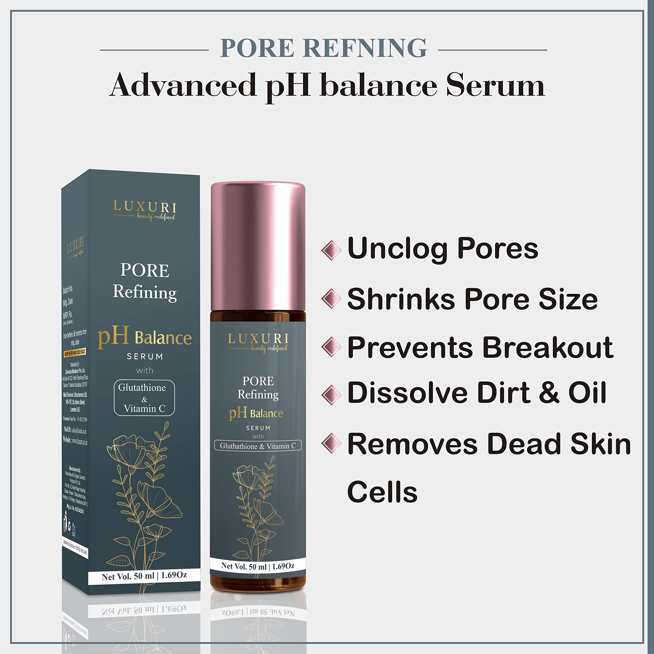 glutathione for open pores Advanced Pore Minimizing & Skin Tone Corrective Serum With 10% Niacinamide + 1% Read this : pores cannot