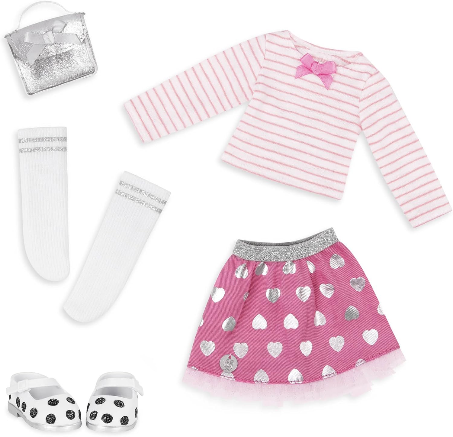 Glitter Girls by Battat - Spot The Shimmer Deluxe Skirt & Top Outfit - 14-Inch Doll Clothes– Toys, Clothes & Accessories for Girls 3-Year-Old & Up , Pink