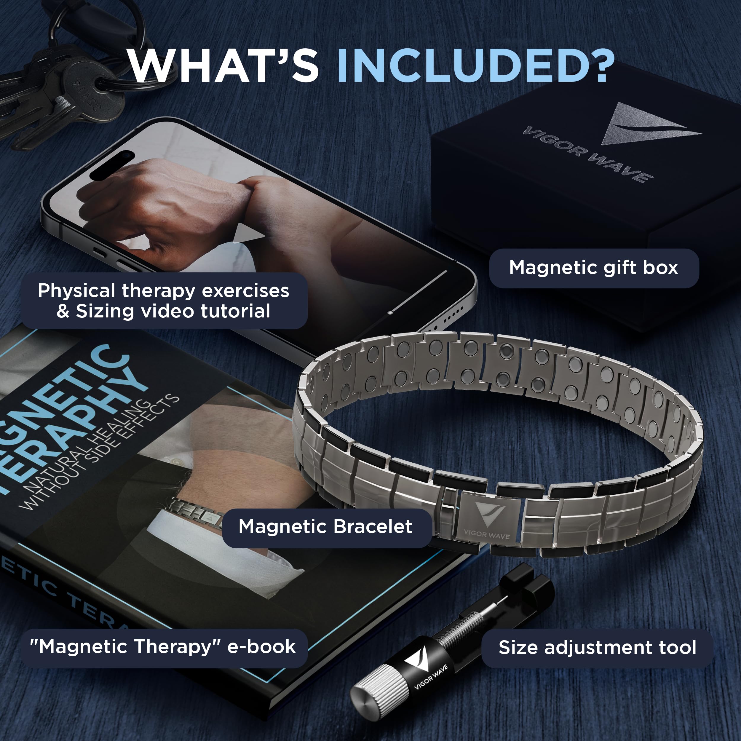 Pulsera magnética para el dolor de espalda - Alivio de la artritis