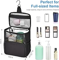 Vista 3 de Carrito de ducha portátil, (versión actualizada, compatible con botellas de tamaño completo), bolsa de aseo colgante, gran capacidad, resistente al