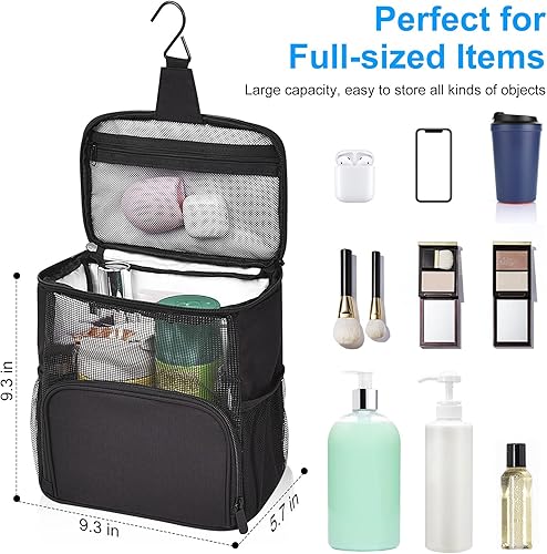 Miniatura 3 de conliga Carrito de ducha portátil, (versión actualizada, compatible con botellas de tamaño completo), bolsa de aseo colgante, gran capacidad,