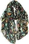 GERINLY Scarfs pour les femmes Écharpes et écharpes en coton imprimé aux oiseaux floraux légers pour le châle de printemps