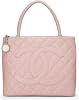 Pre-Loved Pink Quilted Caviar Medallion Tote, Pink