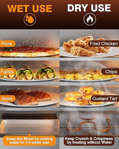 Miniatura 2 de PYY Gabinete de calentamiento de 4 niveles para comida comercial para catering, con control de temperatura y bandeja de agua, calentador de