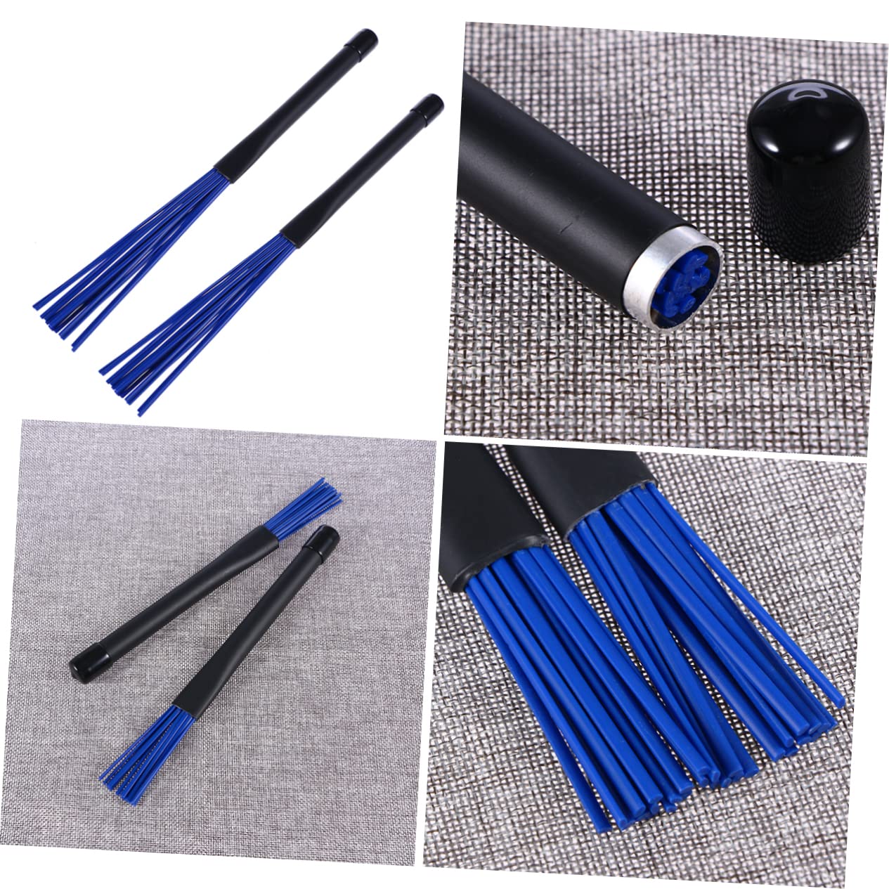 HEMOTON 1 Pair Retractable Drumsticks Brushes Set 33cm Nylon Jazz Drumsticks for Drums