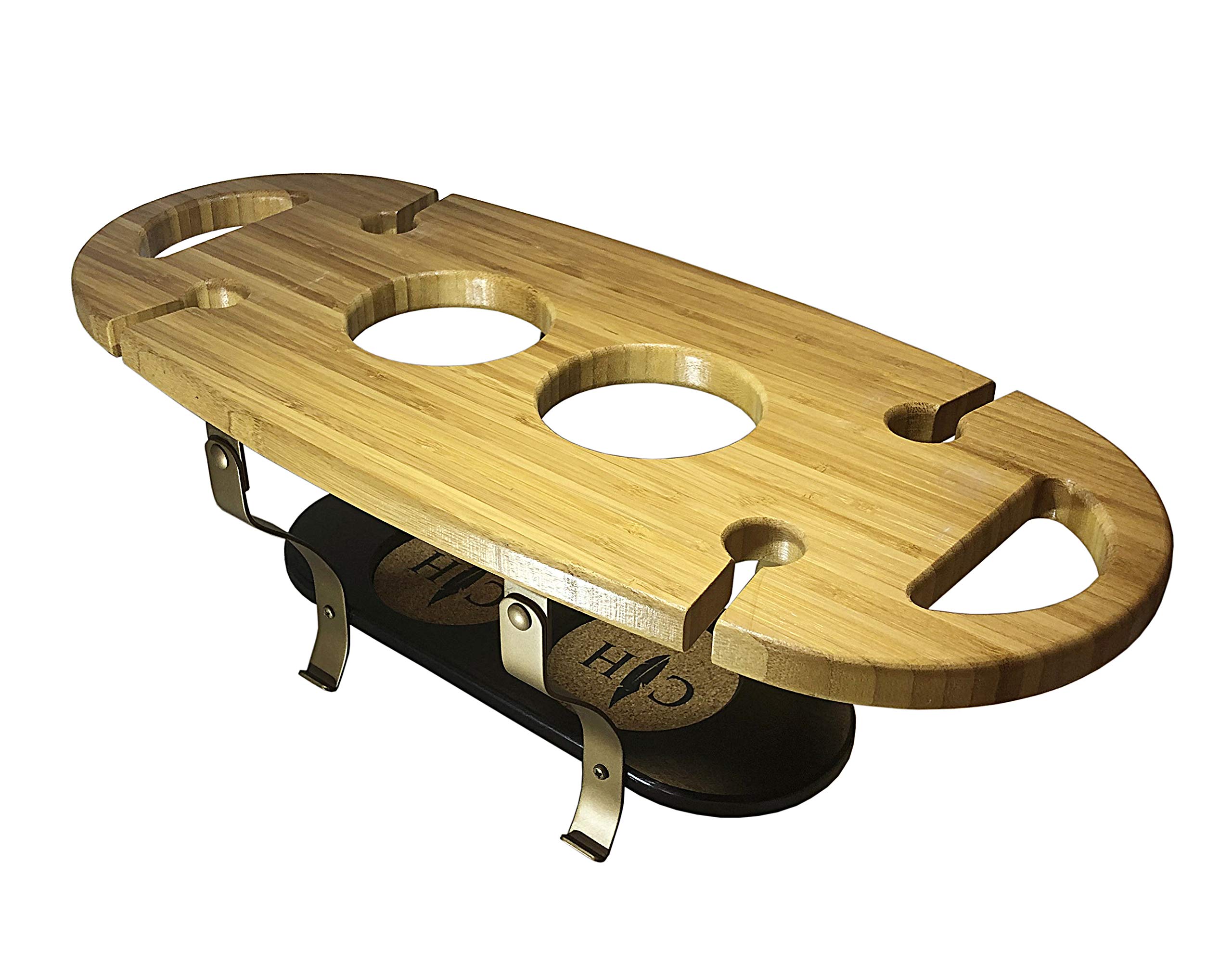 Memorial Day Sale 2016 - 6 Bottle Wine Rack Free Standing - Bar Accessories - 100% Wooden Countertop Wine Holder 19.6” Modern Design for Easy to Carry Table Top Storage, Natural Brown Mango Wood