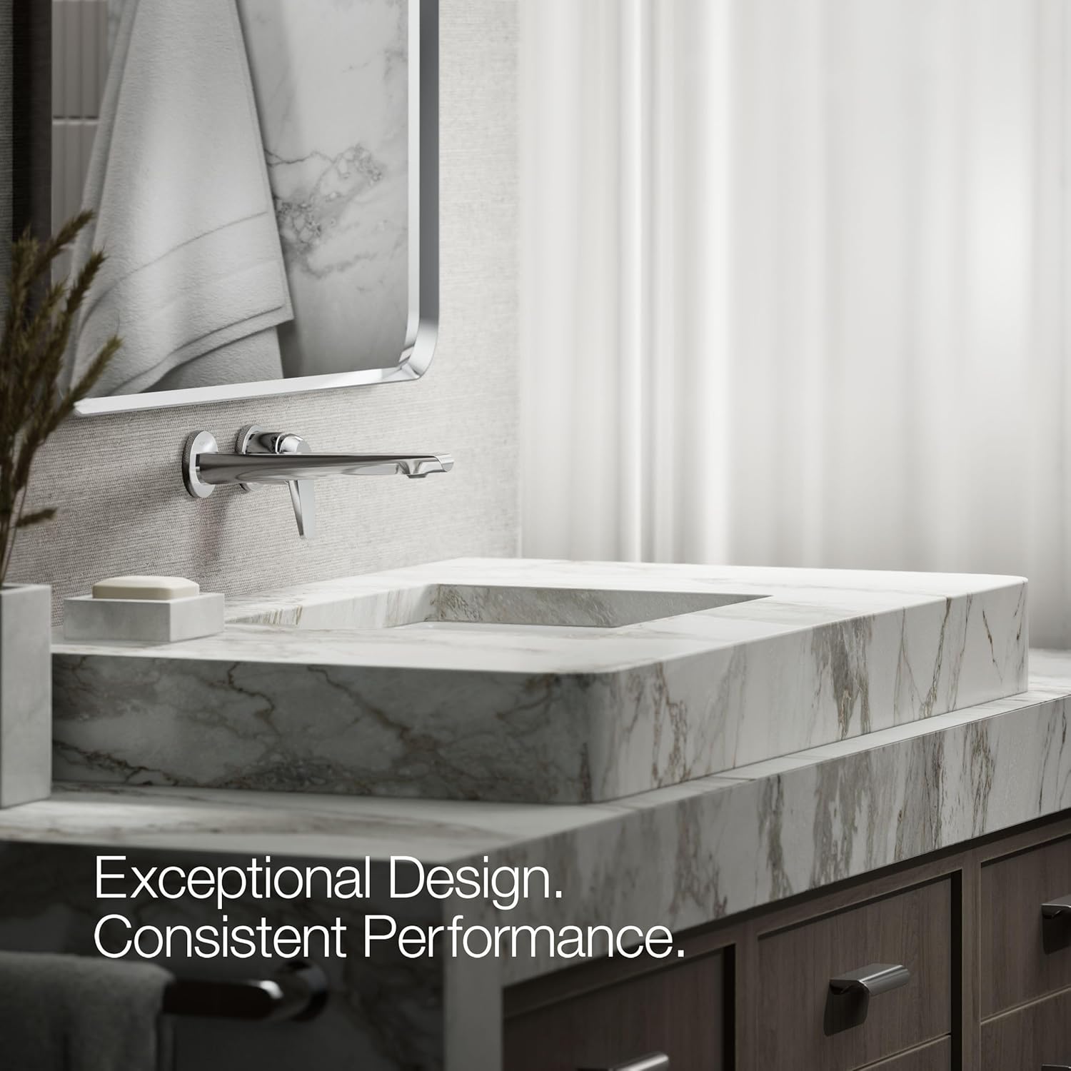 KOHLER K-97358-4-CP AVID™ 1 Handle WM LAV Faucet, Lever