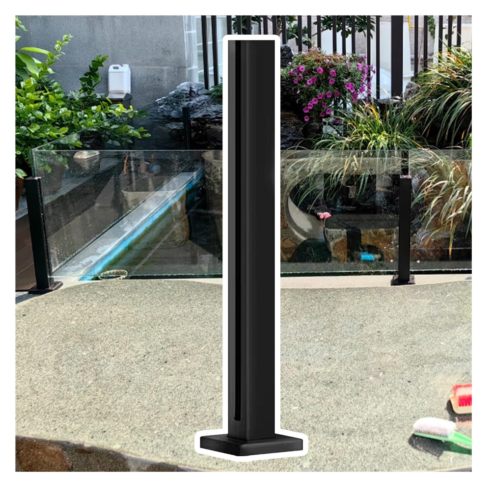 Poteau de garde-corps en verre café foncé pour terrasse et escalier de maison
