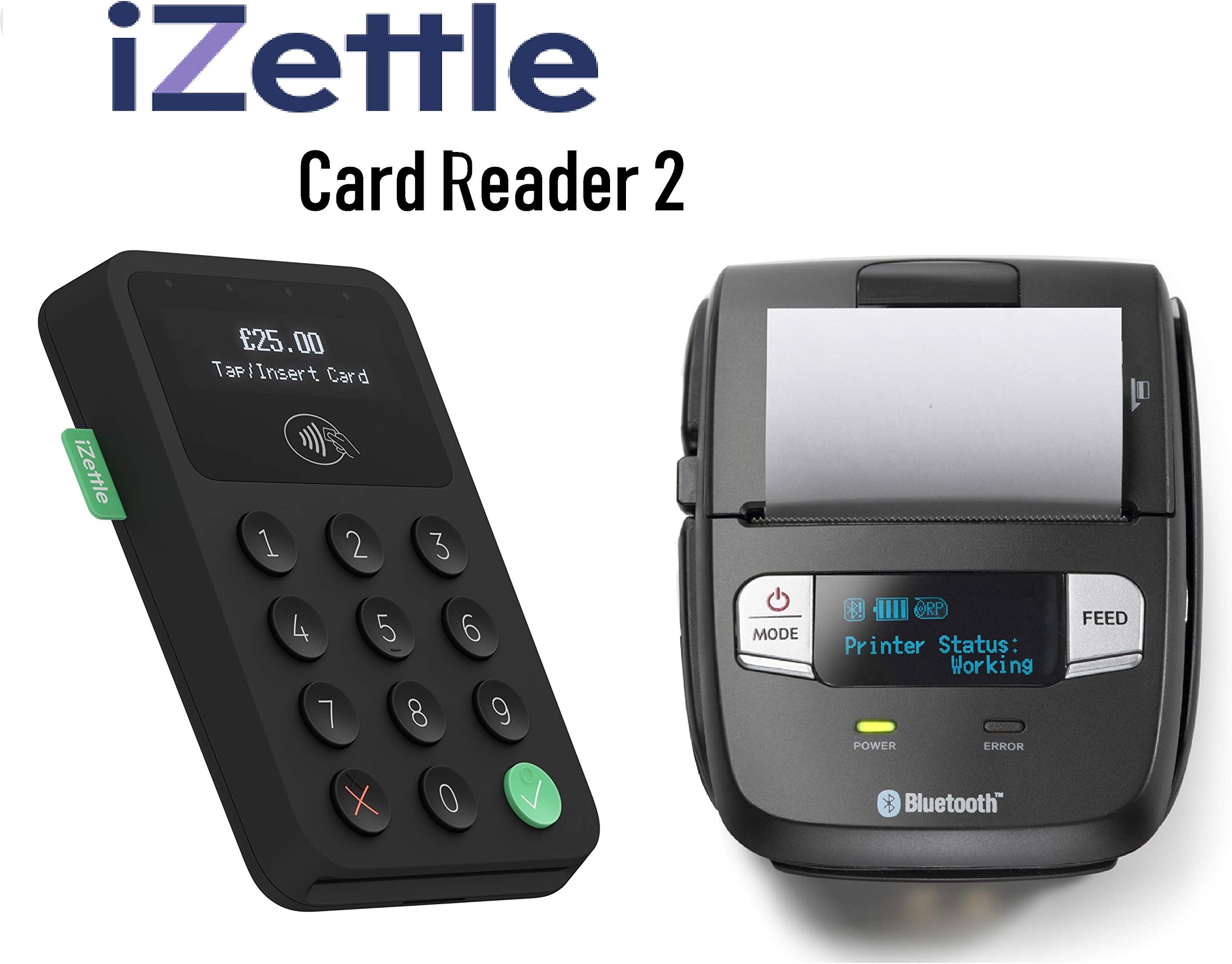 New iZettle Reader 2 with Contactless Payment & Bluetooth SML-200 Printer- Back