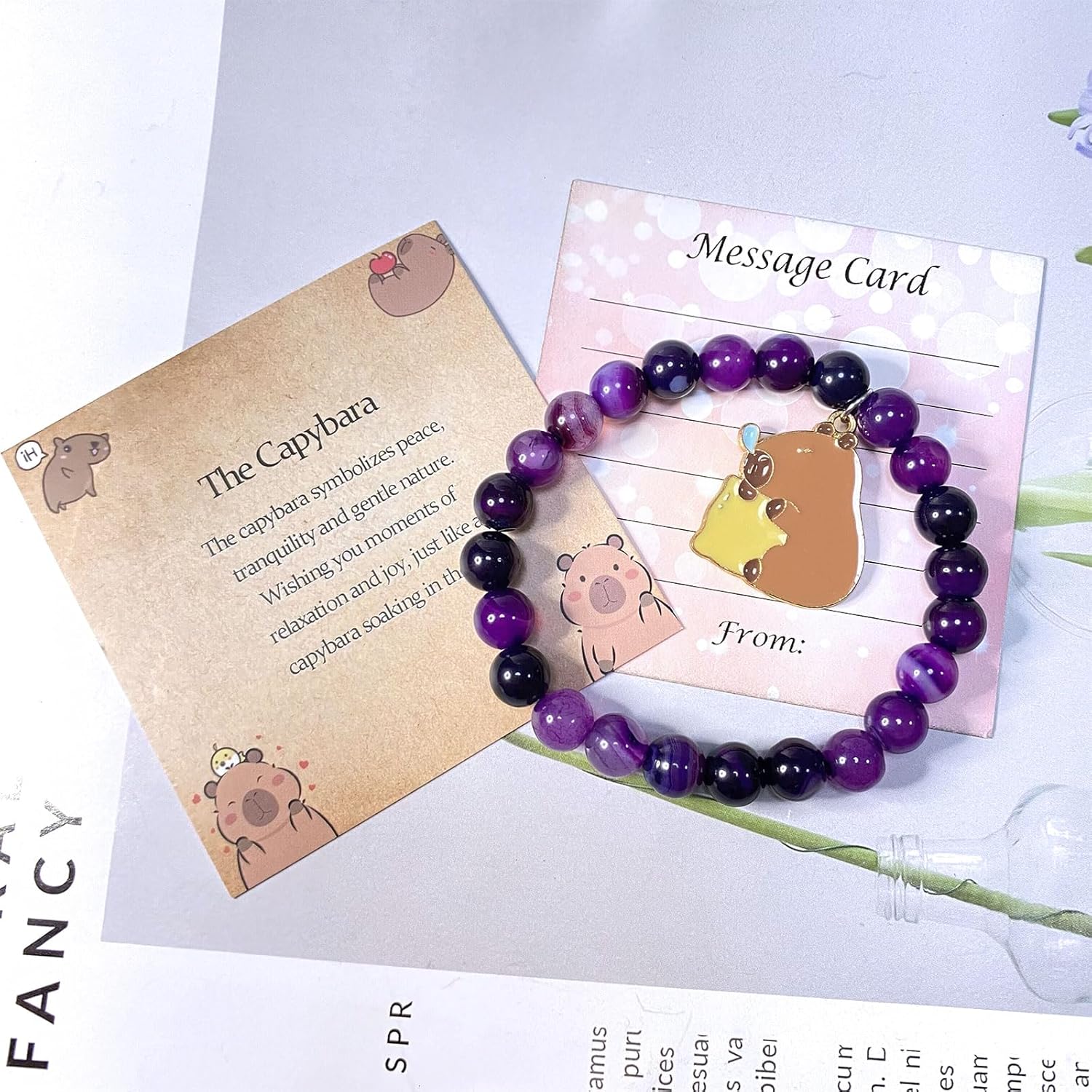 Capybara Bracelet Jewelry Gifts Inspirational Birthday Christmas Capybara Lover Gifts for Women Bestie Daughter,A - Image 3