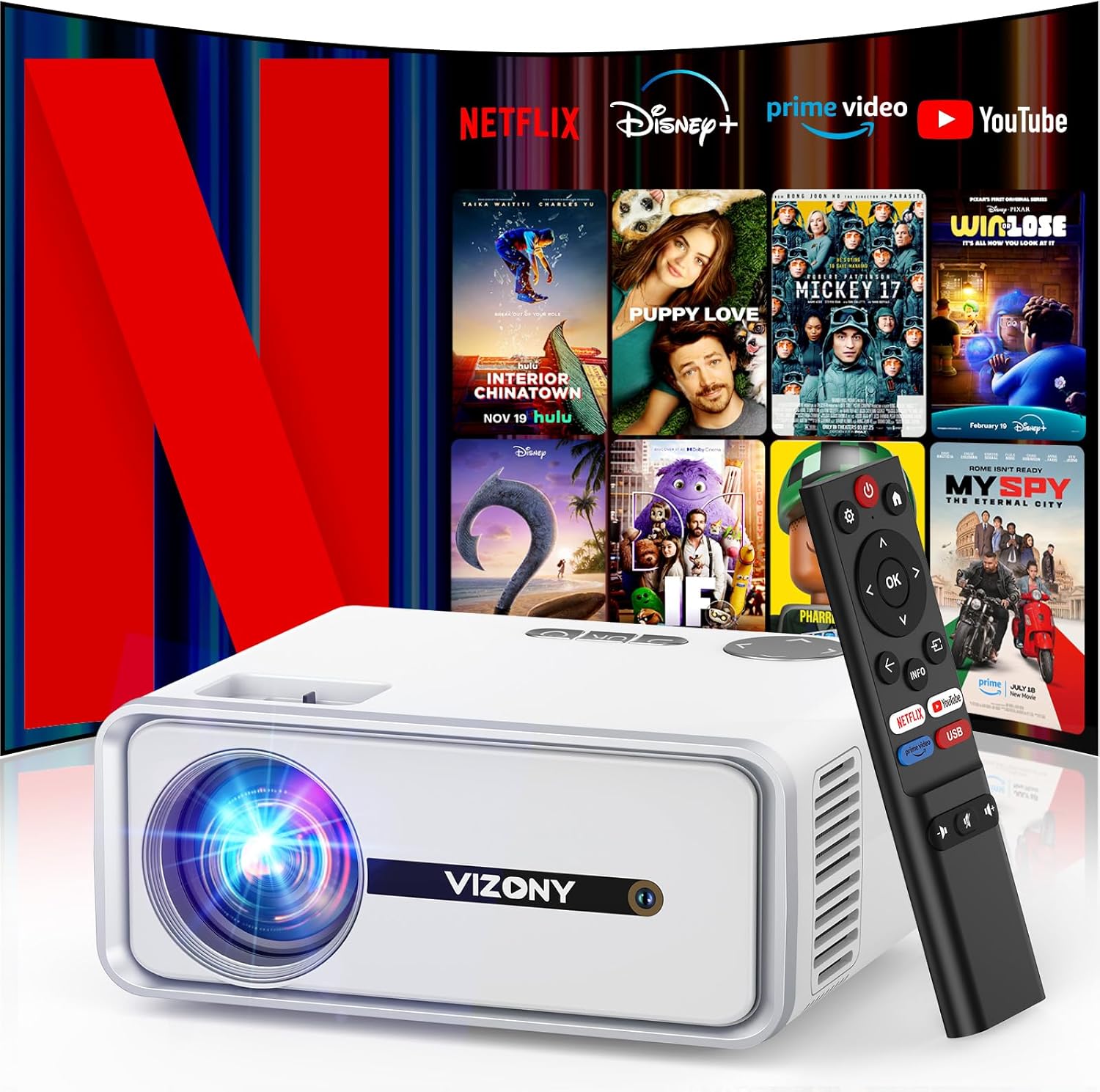 [Netflix Officially/Dolby Audio] Smart Projector with WiFi