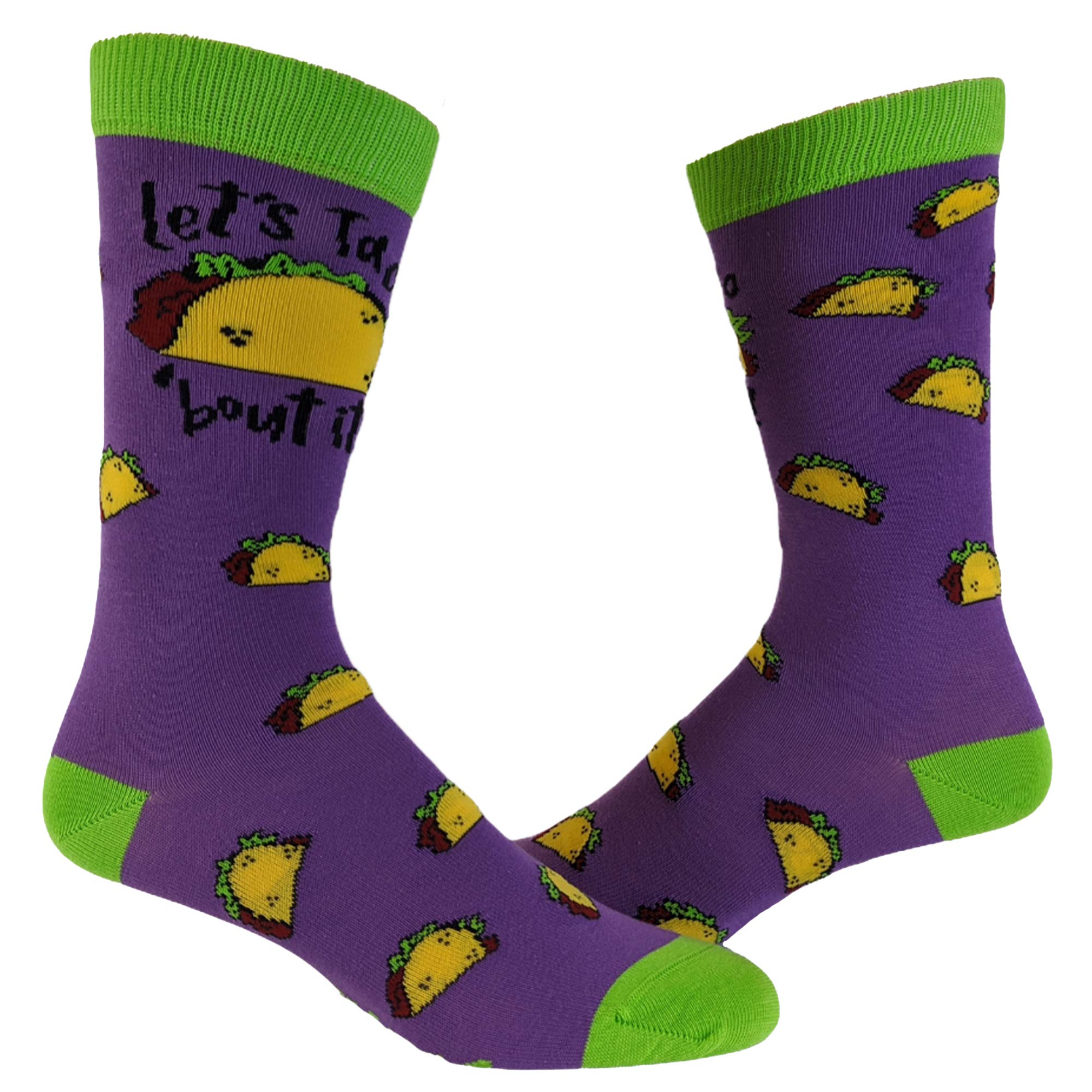 Let's Taco Bout It Socks Funny Cinco De Mayo Taco Tuesday Novelty Footwear