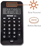Victor 900 8 Digit Pocket Calculator with Slide-On Cover & Antimicrobial Protection, Black