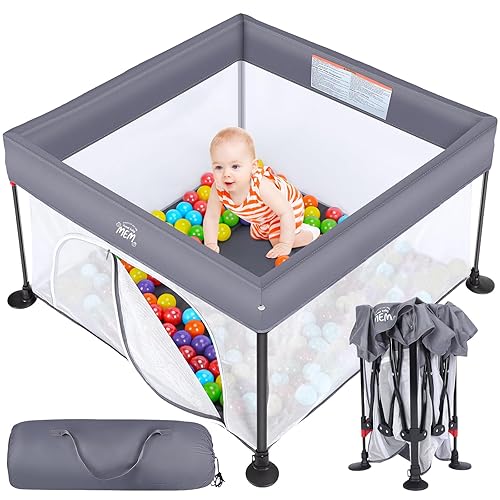 Miniatura 1 de Corralito plegable para bebés y niños pequeños, corralito para interiores y exteriores, centro de actividades para bebés con puerta con cremallera,