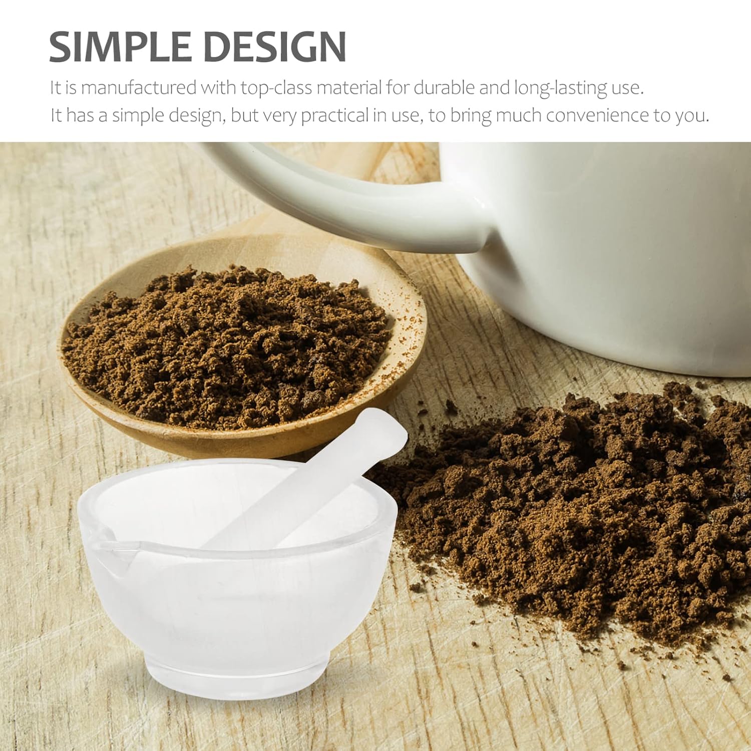 Glass Mortar and Pestle Set, Mini Grinding Bowl for Kitchen