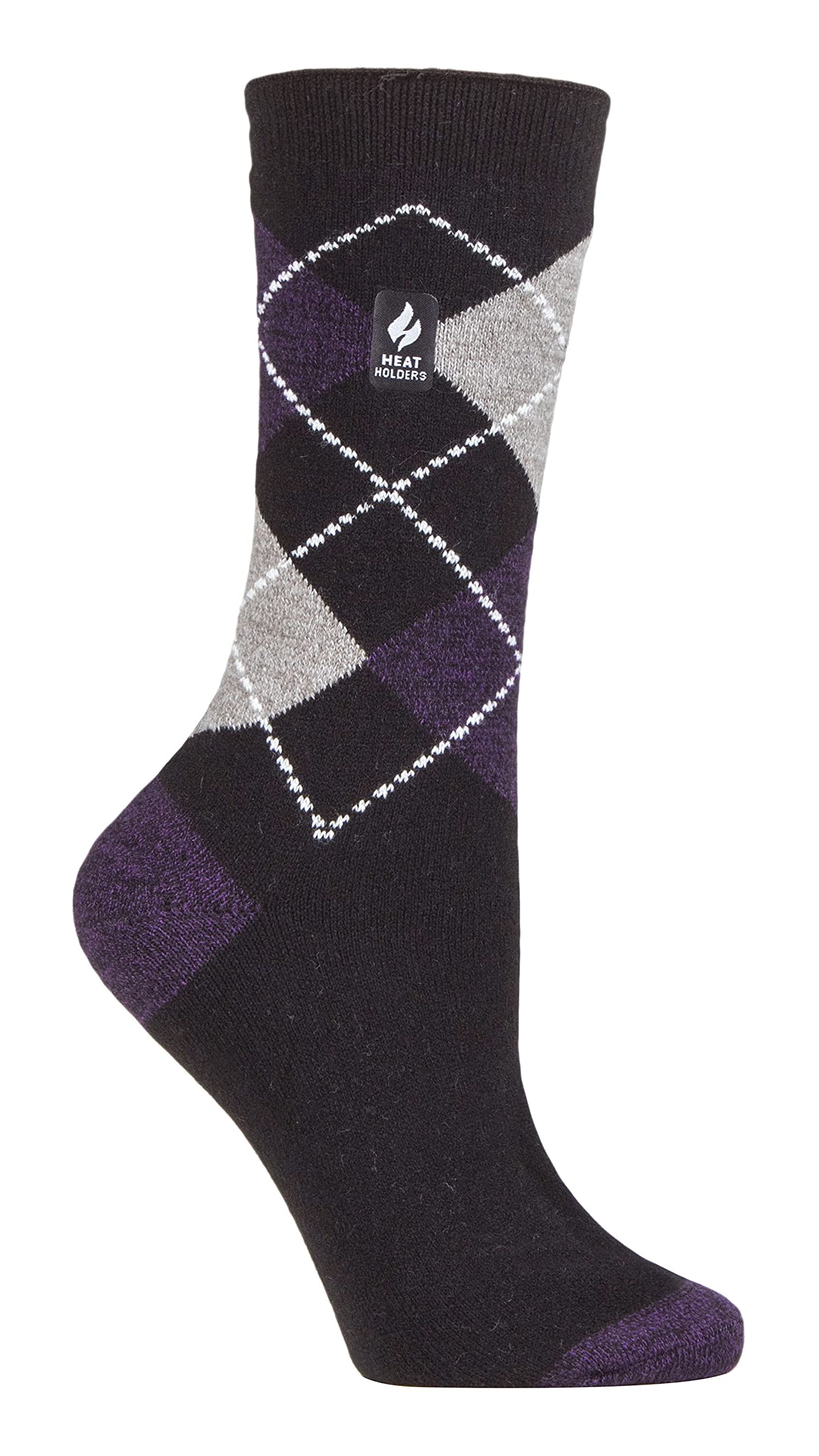 HEAT HOLDERS Lite - Womens Insulated Thermal Socks | Multiple Designs Including Argyle Stripes Hearts Stars | Warm Socks for Winter (4-7, Prague)