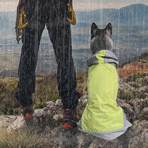 Miniatura 8 de Impermeable para perro, chaqueta impermeable para perro, chaqueta reflectante para perro con capucha, poncho ligero para perro, abrigo de lluvia