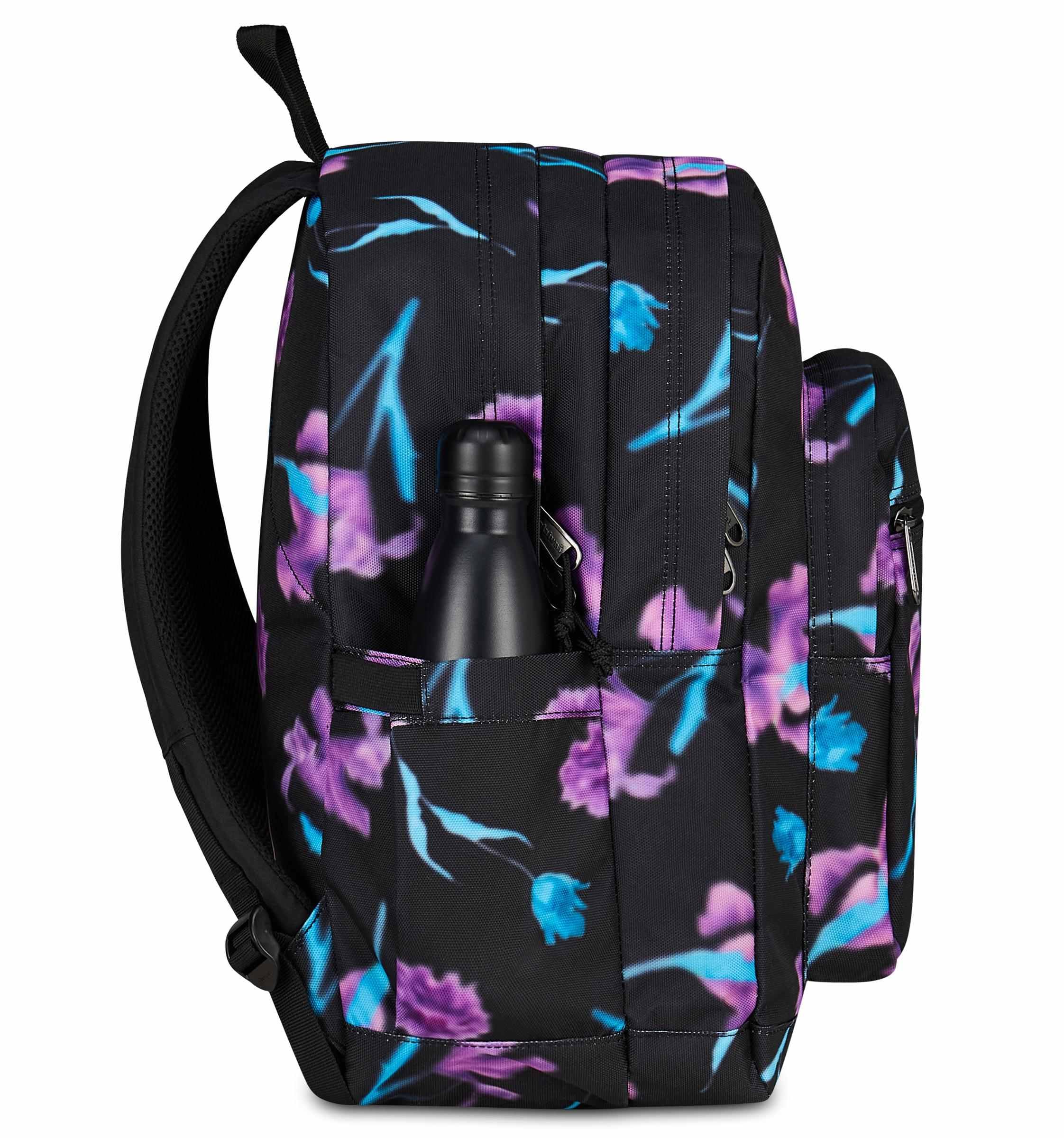 Invicta Zaino Scuola Jelek, Nero e Rosa, Doppio Scomparto Con Tasca per PC e Tasca per Borraccia, 34 lt, Scuola Media e Superiore, Zaino Ragazza