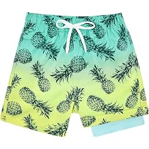 Belovecol Boys Swim Trunks with Compression Liner Anti-Chafe Swim Shorts Quick Dry UPF 50+ Bathing Suits Swimwear 7-20T