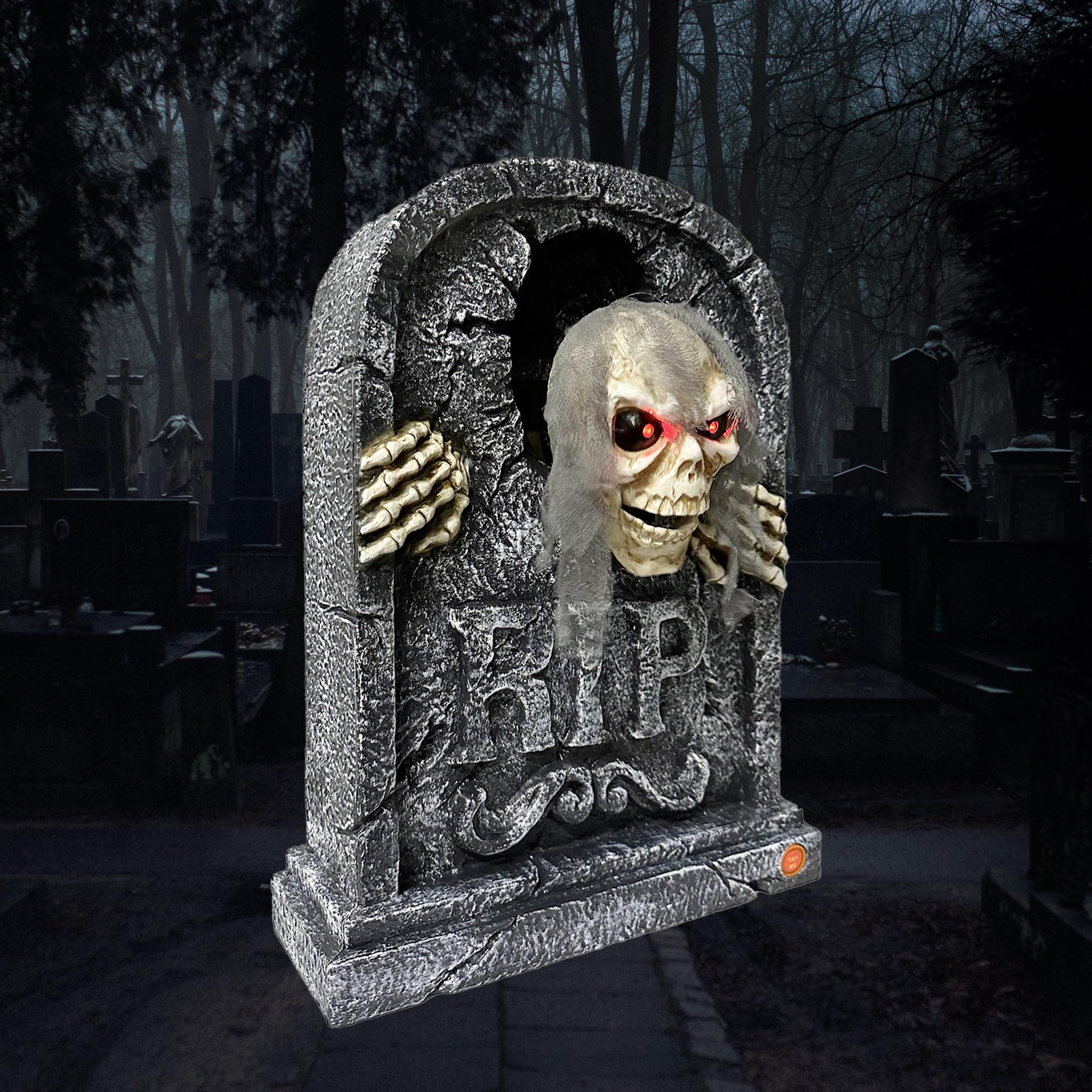 Haunted Hill Farm Twisting Zombie in Chains with Backdrop