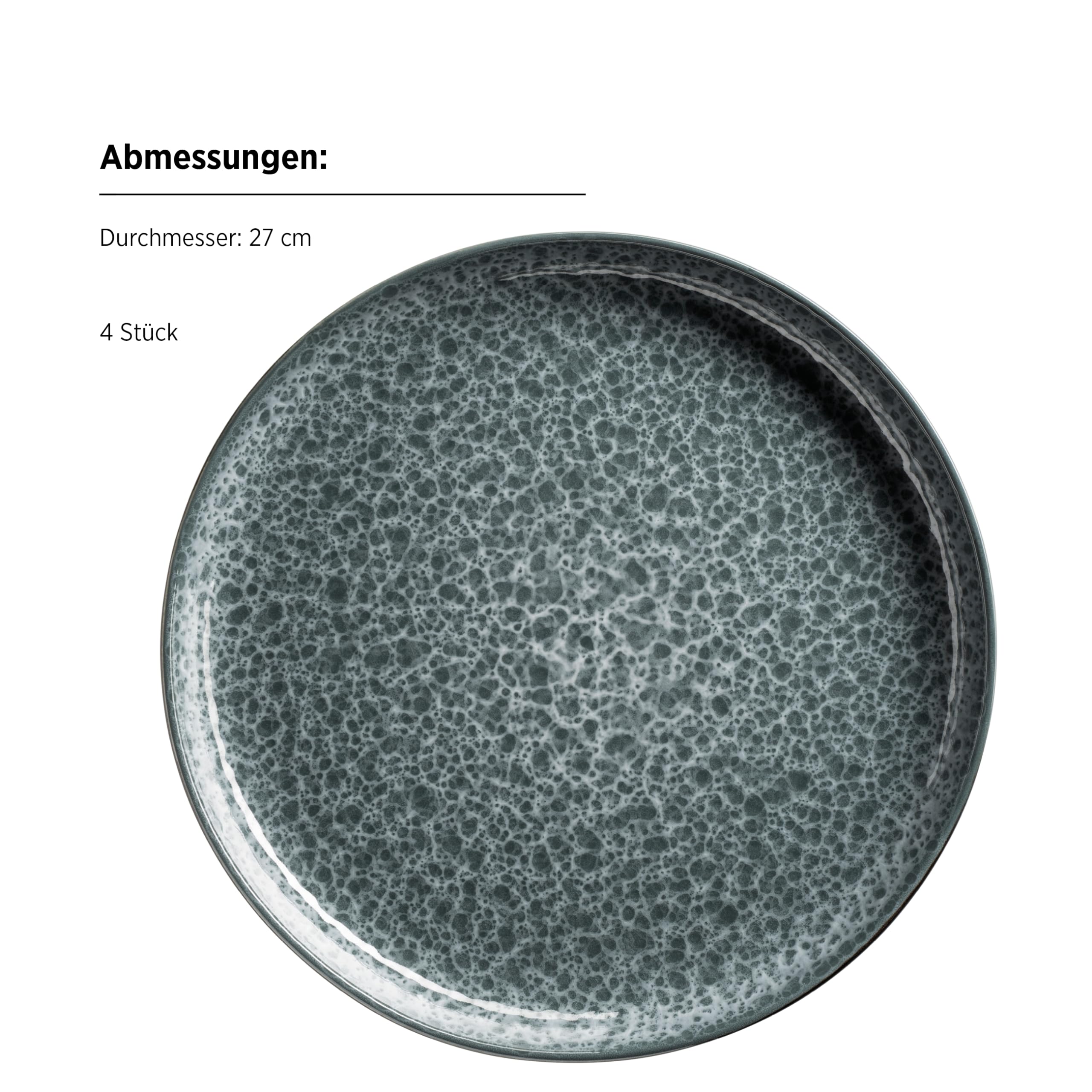 MÄSER 934110 Seria Filippa, ceramiczna zastawa stołowa dla 4 osób, nowoczesny 16-częściowy zestaw naczyń kombi; talerze, miski i kubki z glazurą reaktywną w kolorze zielonym i czarnym, kamionka,