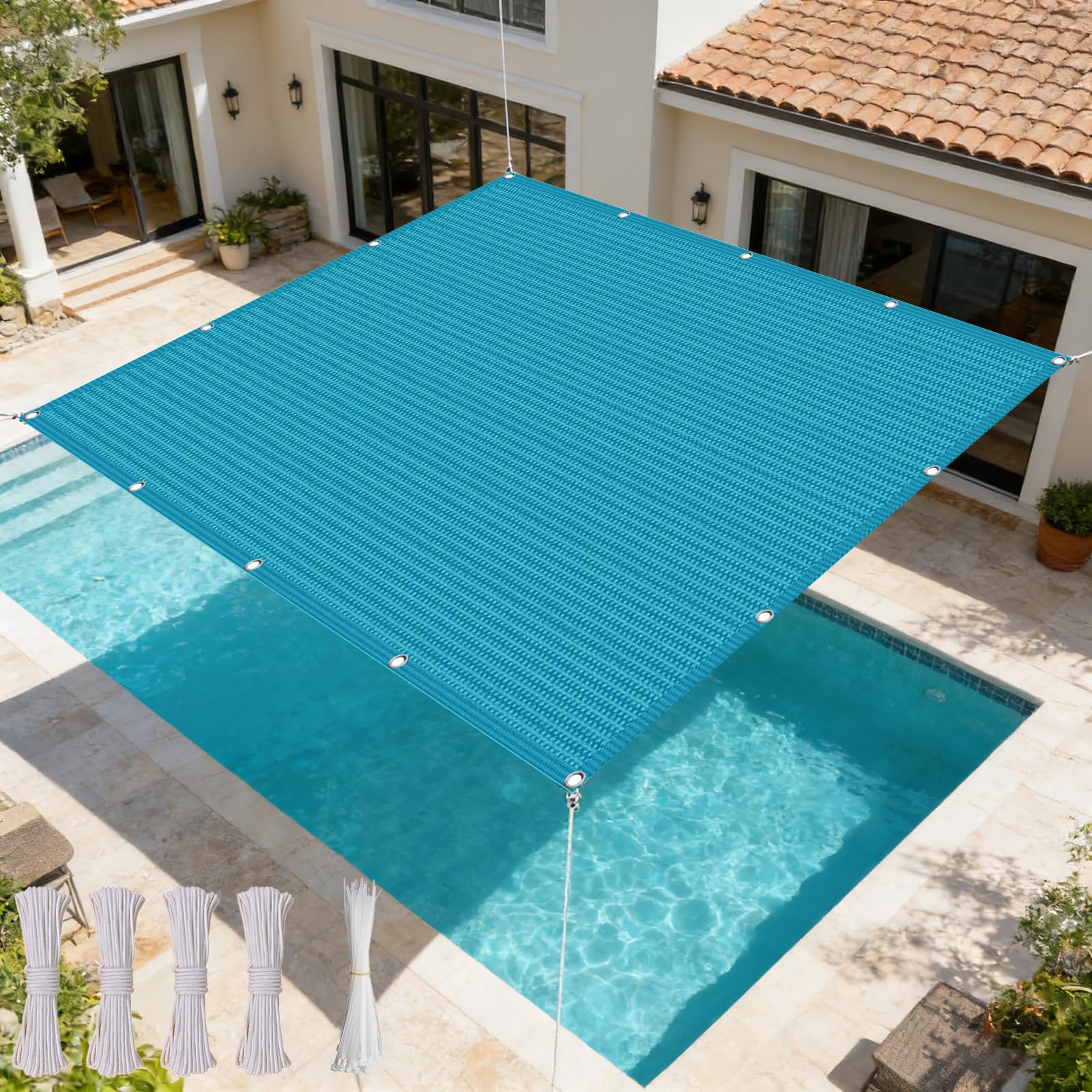 Voile d'ombrage anti-chaleur finis les étés étouffants sur la terrasse avec la toile HDPE