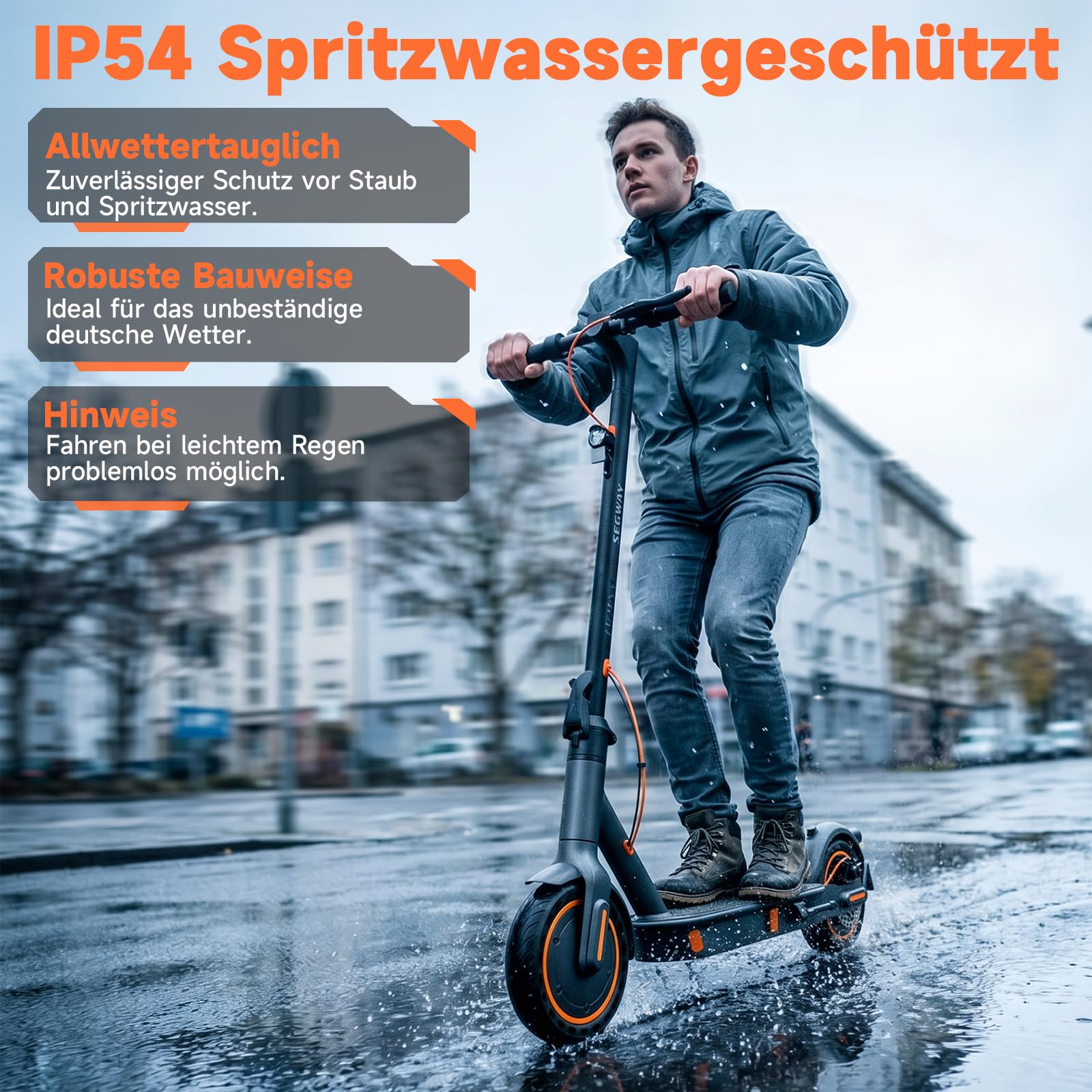 E Scooter S3ABE mit Straßenzulassung, 350W Motor, 20 km/h, 35 km Reichweite, E-ABS & Scheibenbremse, Seemar Faltbarer E-Roller