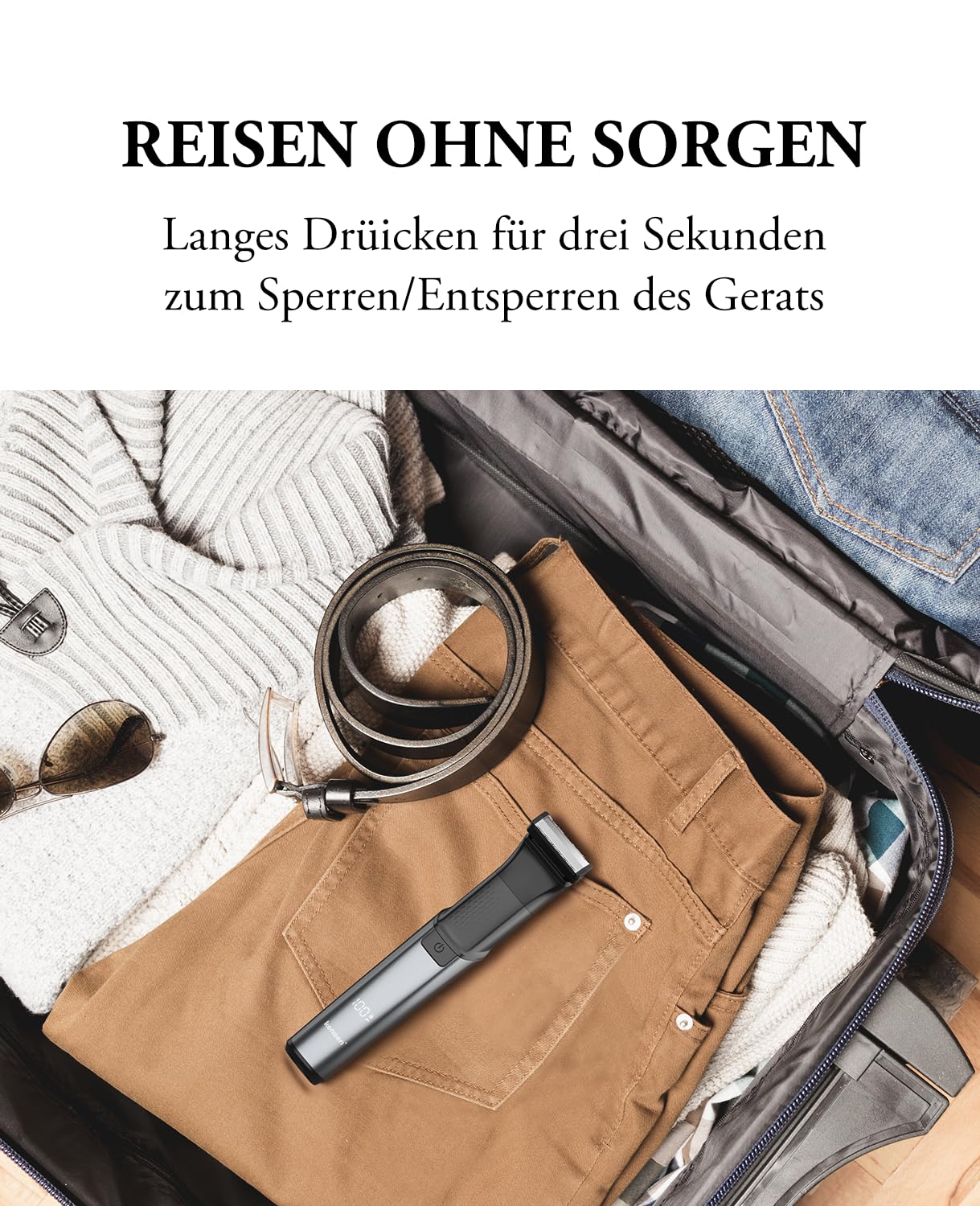 Intimrasierer Mann, kensen 2 in 1 Rasierer Herren Intimbereich Wasserdicht Körperrasierer Herren Typ-C Bodygroom Herren Nass Trocken Intim Rasierer Männer Beine Brust Achselhöhle Leiste Aufsteckkämme