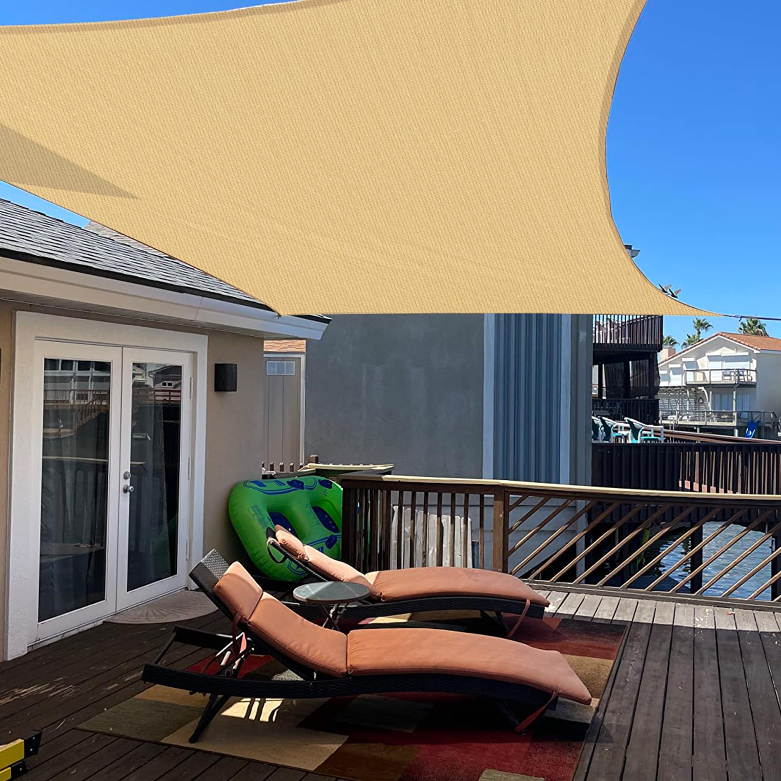 Toile ombrage 4x6m pour terrasse extérieure protégeant du soleil et de la chaleur