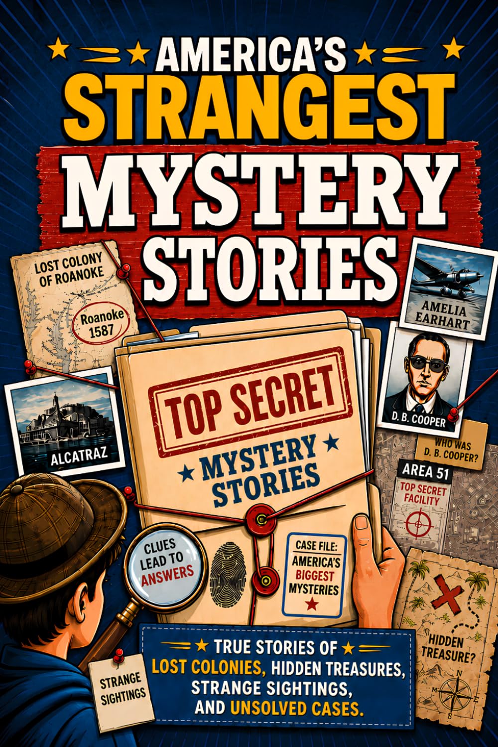 America’s Strangest Mystery Stories: True Stories of Lost Colonies, Hidden Treasures, strange sightings, and Unsolved Cases for Young Detectives Ages 9-13