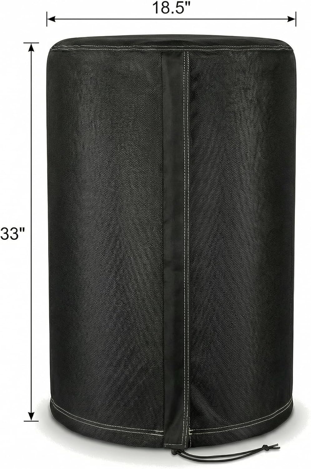 Deosk Round Water Softener Cover 18.5"Dx33"H Waterproof & Windproof Water Softeners Tank Covers For Outside Units With Zipper And Drawstring(Black)