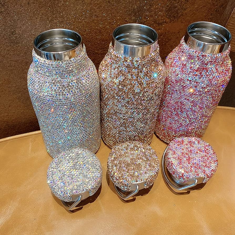 新品 ストロー キラキラ 水筒 大容量 蓋付き キラキラダイヤモンドボトル Amazon｜Dunuiovスタッズ付きキラキラダイヤモンドボトル