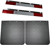 Vista 8 de Pair 24"x3" Angled Reflector Strips Mud Flap Hanger for Semi Truck Trailer Conspicuity Safety Caution Mudflap Hanger Reflector Top Plates with