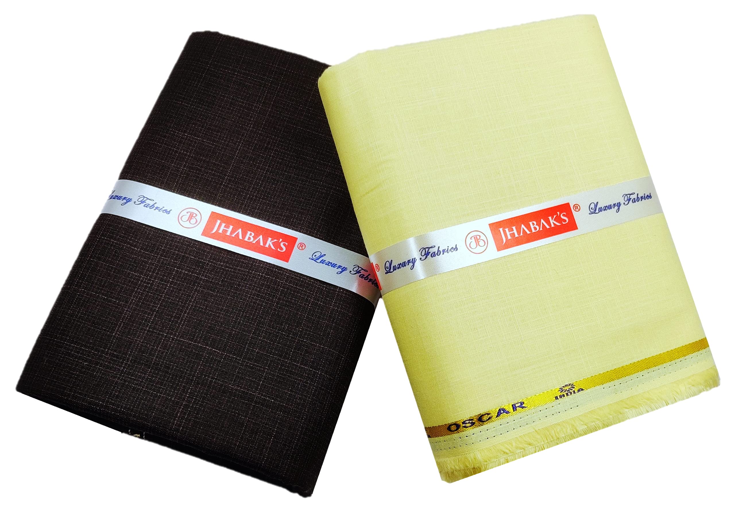 Unstitched Pure Cotton Solid Shirt & Trouser Fabric Set For Men 1.60m Shirt Cloth 1.30m Pant Piece (Yellow)
