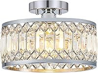 Vista 12 de Lámpara de techo negra de cristal, moderna lámpara de techo semiempotrada, accesorios de iluminación de pasillo redondo para cocina, entrada