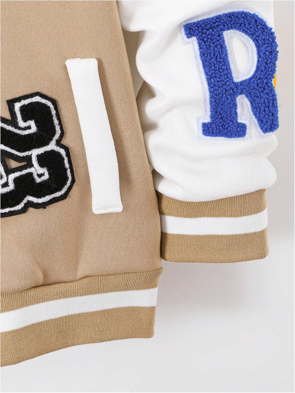 Boy's Letter Graphic Varsity Jacket Long Sleeve Button Down Hooded Baseball Jacket Coat Streetwear - Image 5