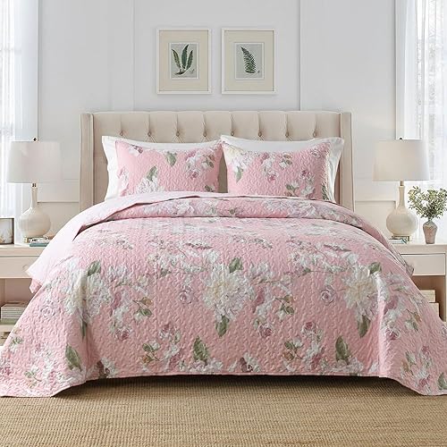 Boryard Juego de edredón de 3 piezas, ligero y suave tamaño matrimonial (90 x 90 pulgadas), juego de ropa de cama con 2 fundas de almohada (20 x 26