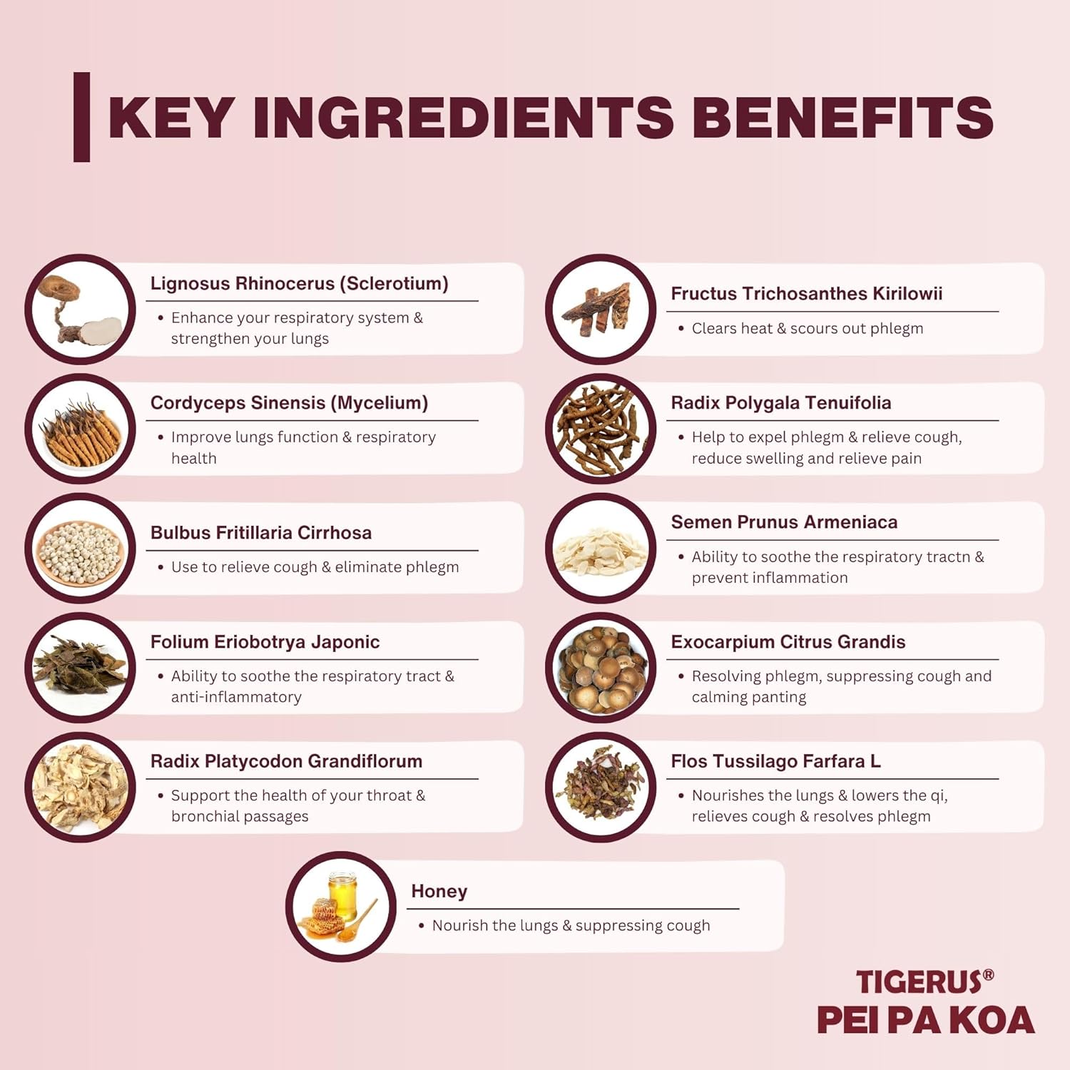 Pei Pa Koa 7.5ml X 24 Sachets with Tiger Milk Mushroom & CORDYCEPS