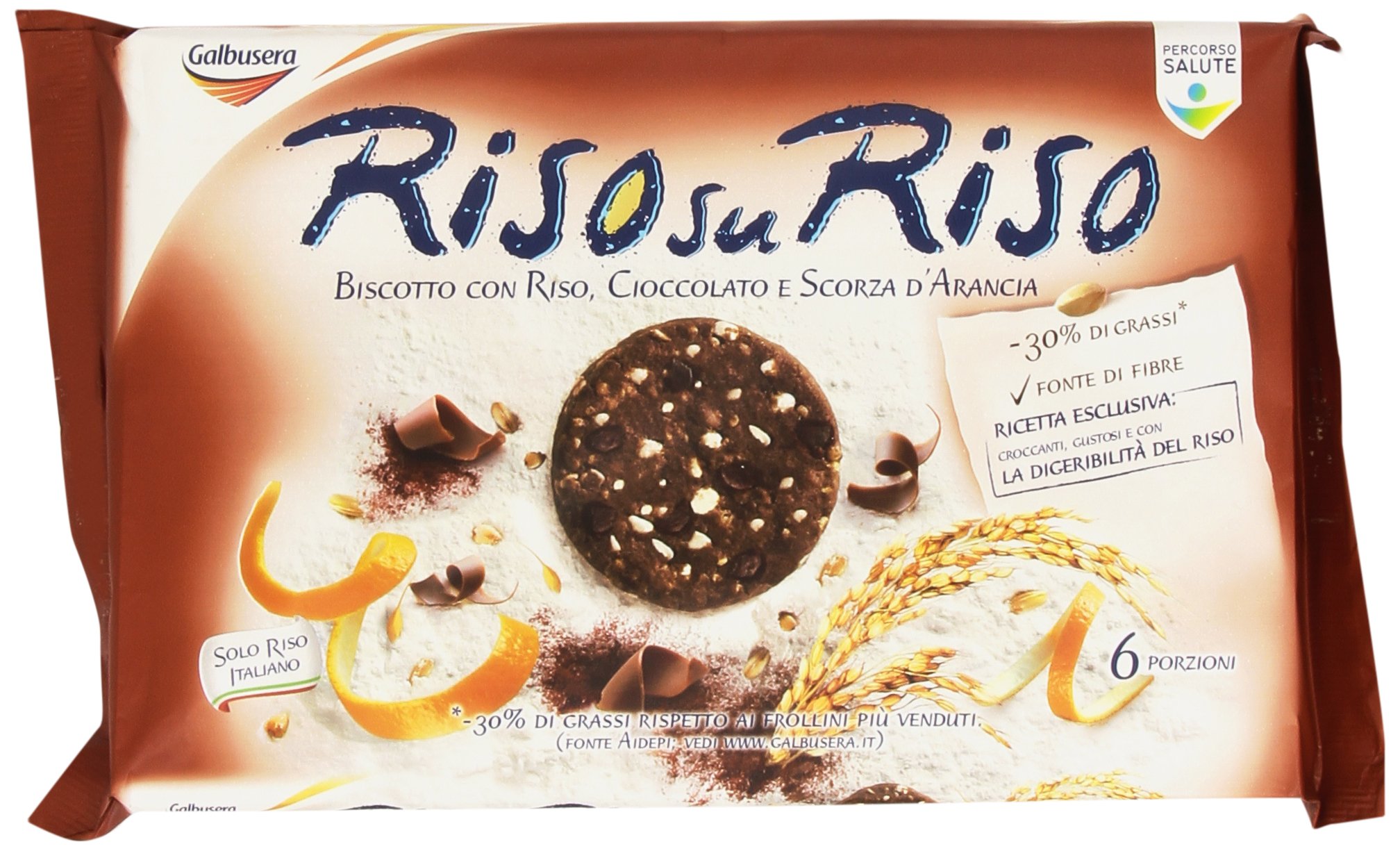 Riso su Riso Chocolate Biscuits Cookies with Cacao, Puffed Rice & Orange Rind 220g No Palm Oil! 30% Less Fat!