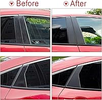 Vista 3 de TOMALL Calcomanías de vinilo para poste de ventana de automóvil, compatibles con Honda Civic de 10ª generación 2016-2021, calcomanías de columna