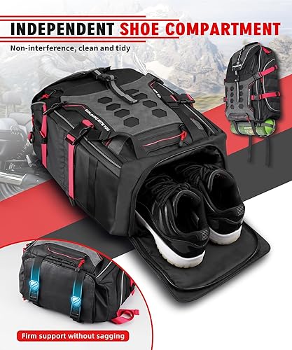 Miniatura 3 de NICECNC Motorcycle Tank Bag Magnetic 6L, Motorcycle Helmet Backpack, Upgraded 35L Motorcycle Helmet Bag with Shoe Compartment