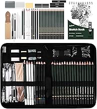 hicoosee 43 Pcs Drawing Sketching Kit, Professional Art Supplies with Sketch Book Charcoal Pencils Eraser Pencil Extender Drawing Pencils, Art Supplies Gift for Artist Beginners Kids Adults