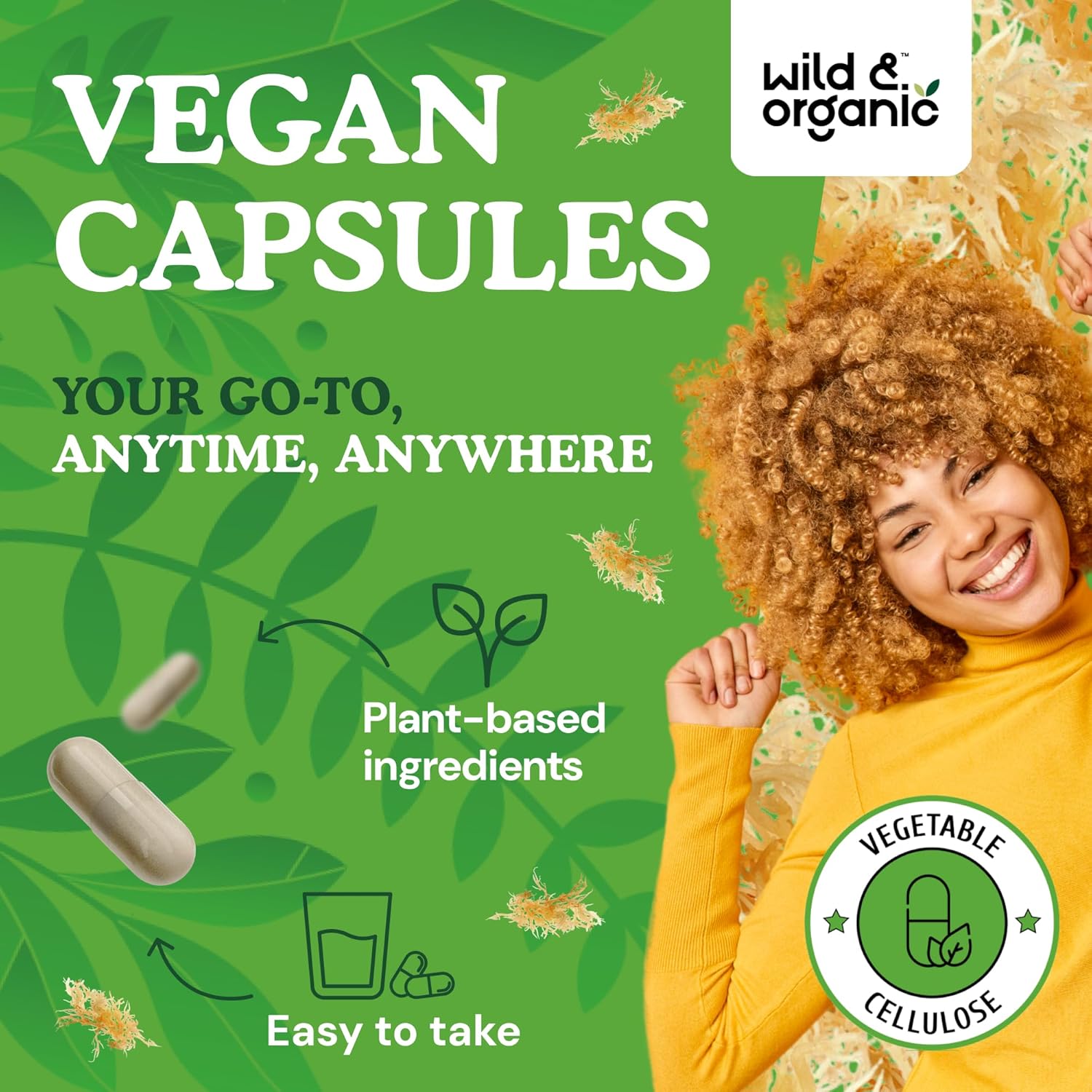 Wild & Organic Sea Moss Capsules - Overall Support - Irish Sea Moss Complex with Bladderwrack Powder Supplement - Chondrus Crispus - Vegan, No Fillers, Non-GMO - 120 Count - Image 5