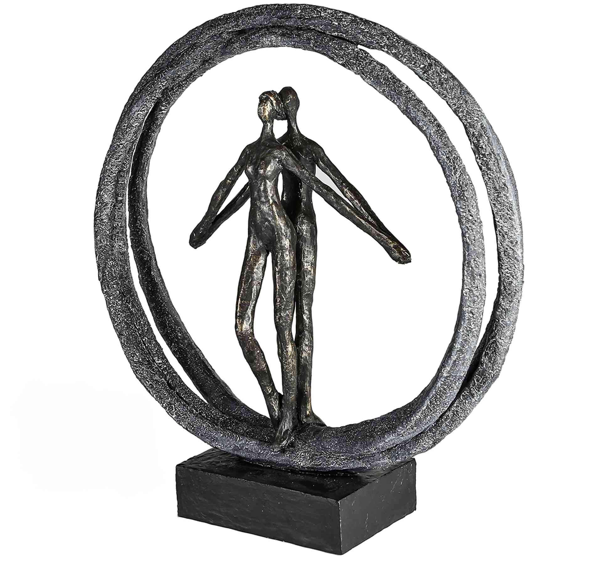 Casablanca – Escultura – Figura – Figura Decorativa – Par en Anillo – Poli – Color: Bronce Altura 40 cm