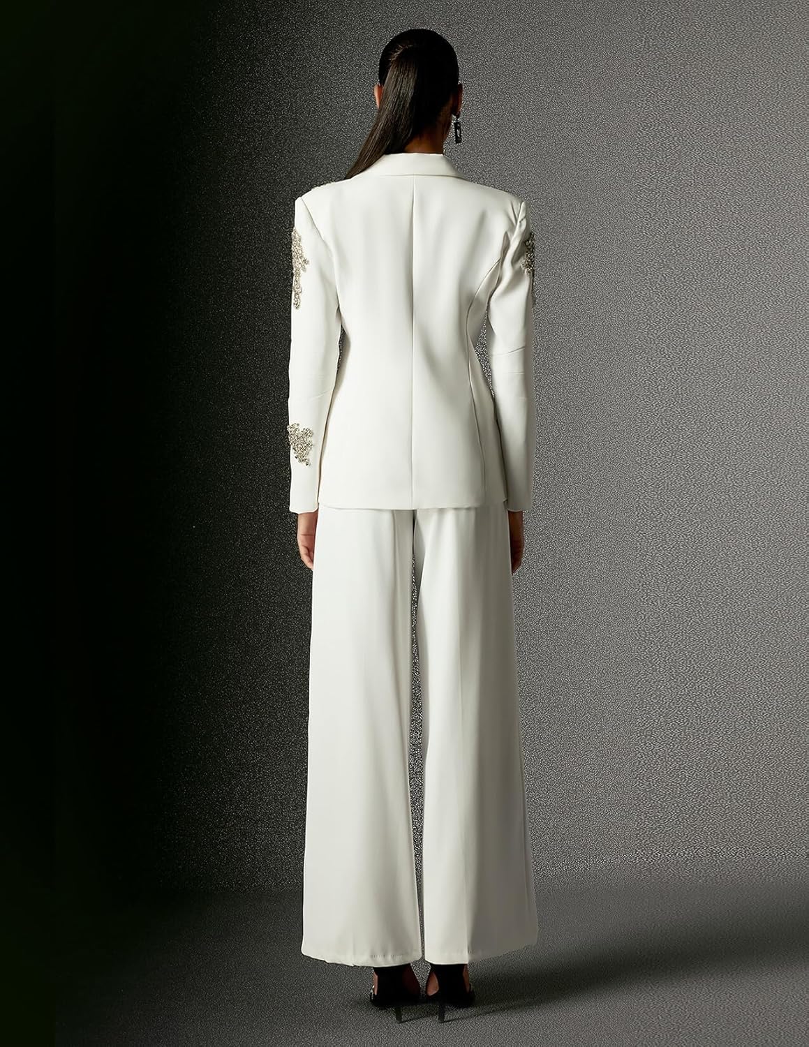 BELLA BARNETT Diamante Blazer Sets Women 2 Piece Outfits Stylish White Blazer For Women