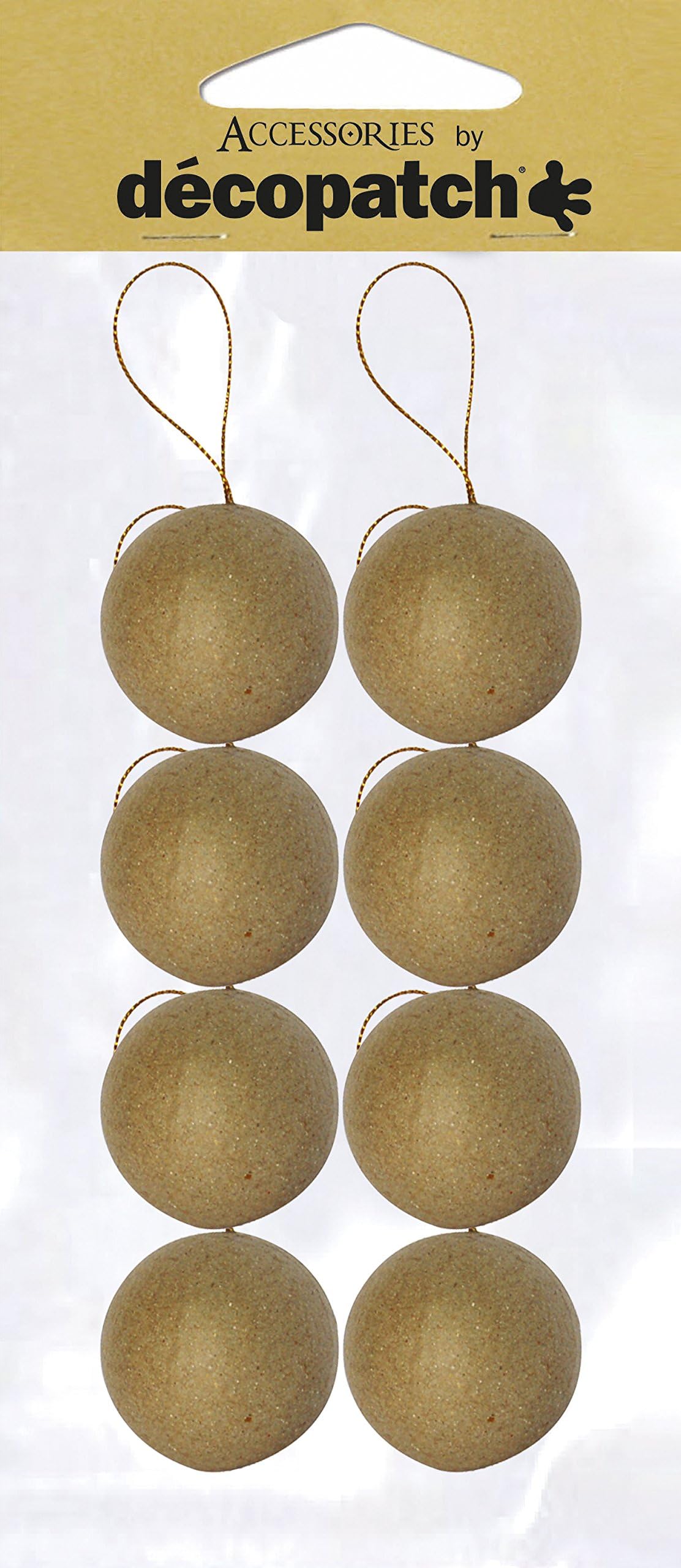 Dรฉcopatch Mache Baubles, 5x5x5 cm - Brown, 8 Pack
