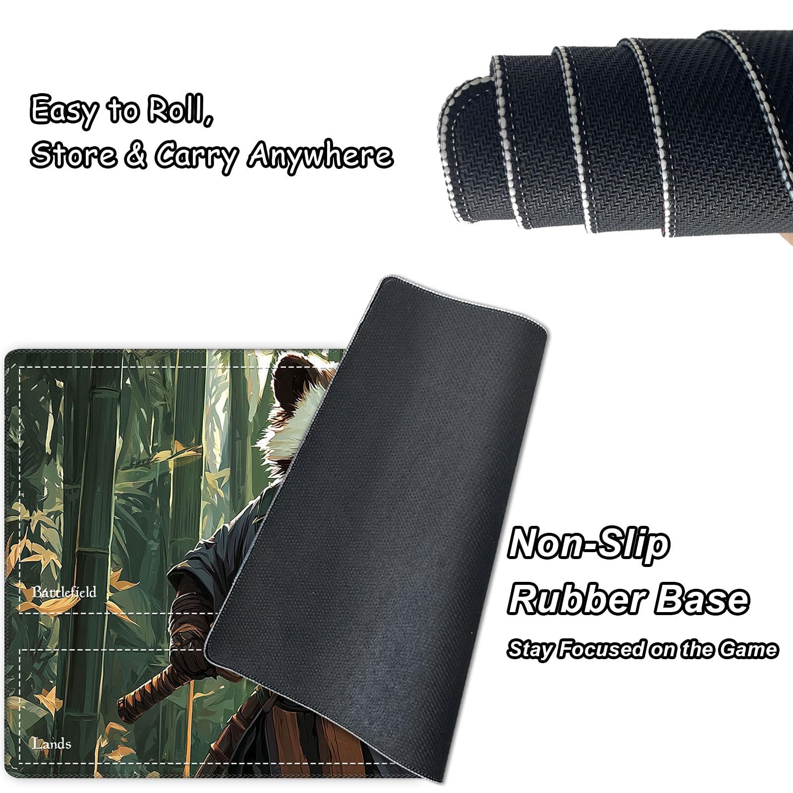 MTG Playmat with Zones 24x14 Inch, Trading Card Game Mat for Magic The Gathering TCG Playmat with Free Bag - Image 4