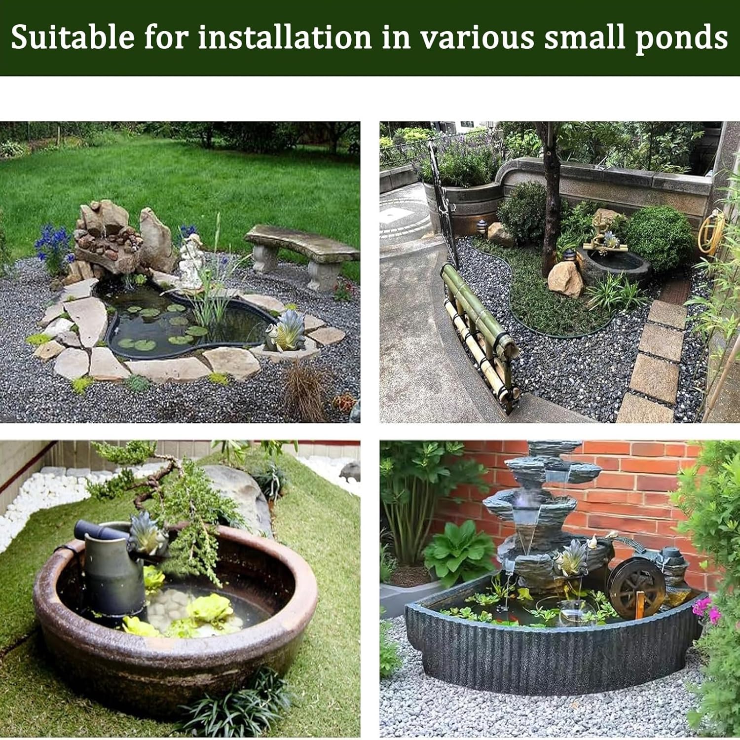 Animal Pond Spitters, Goldfish Shape Pond Spitters for Small Ponds, Animal Pond Fountains, Polyresin Waterscape Sculpture, for Home Outdoor Koi Ponds Decor(Green)