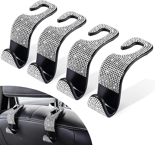 Miniatura 7 de LivTee Ganchos para reposacabezas de asiento de automóvil ganchos de automóvil organizador de almacenamiento accesorios interiores para bolso