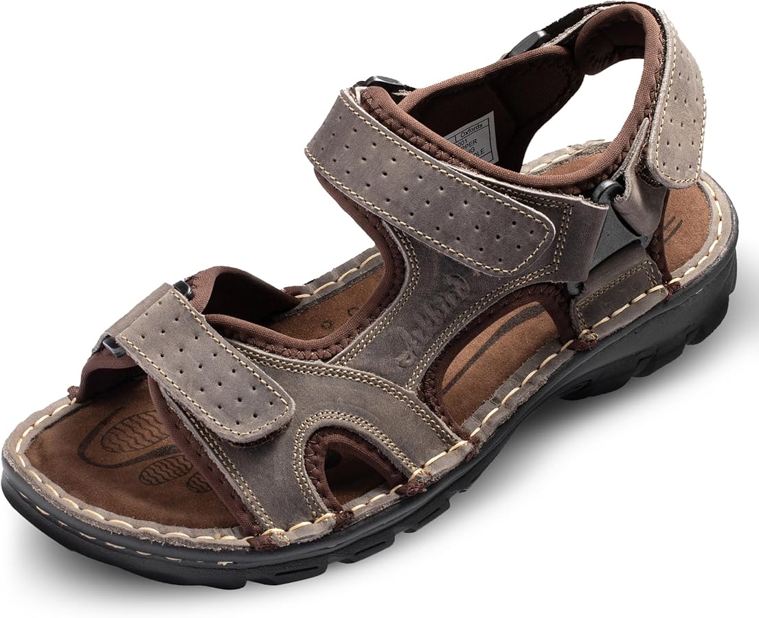 Amazon.com | Arkbird Men's Leather Sandals Open Toe Athletic